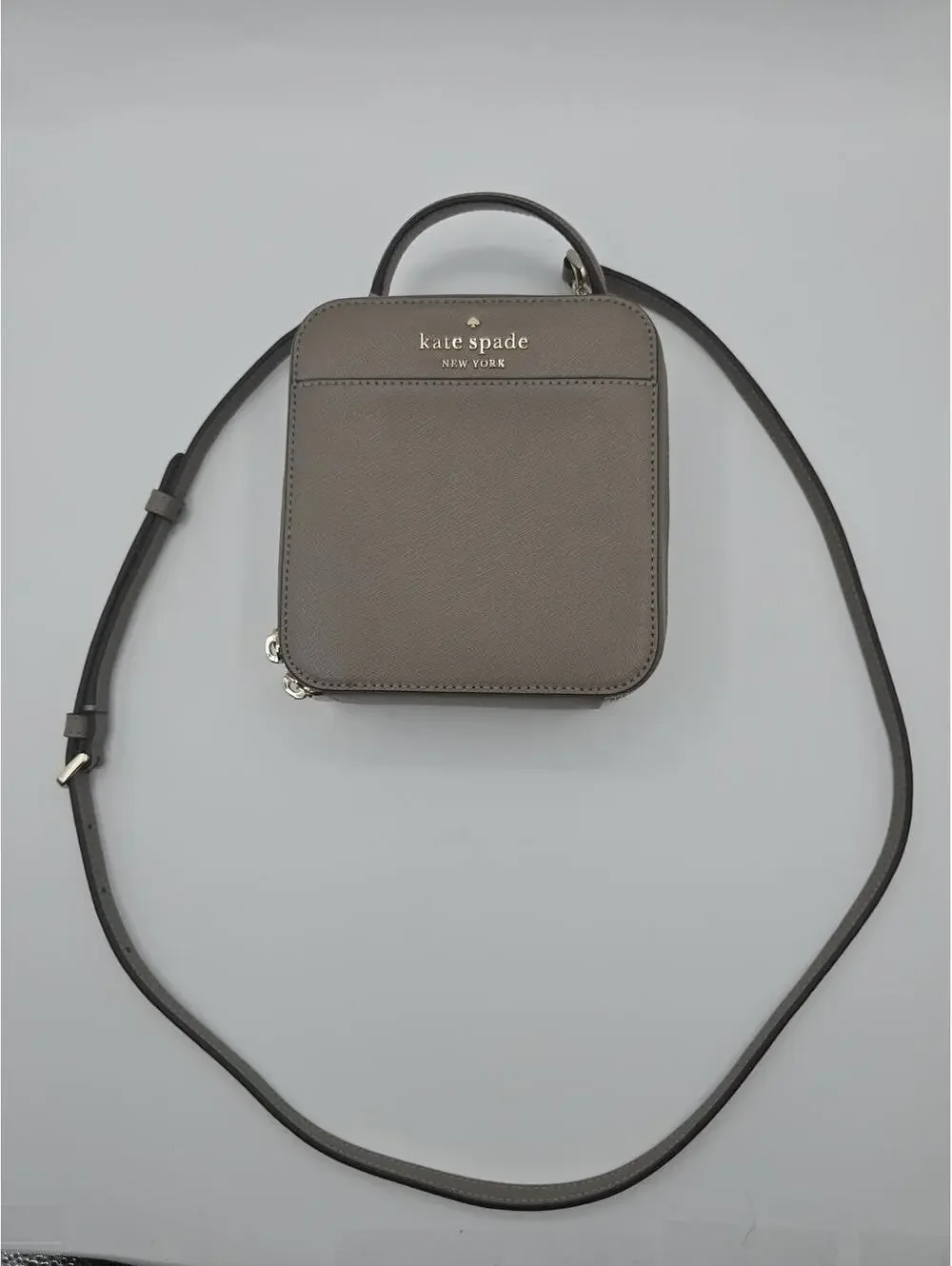 Kate Spade Thunder Cloud Brown Leather New York Daisy Vanity Crossbody Bag
